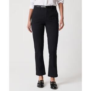 NWT J.Crew Factory Petite High-Rise Straight Girlfriend Chino Pant Black 00 P
